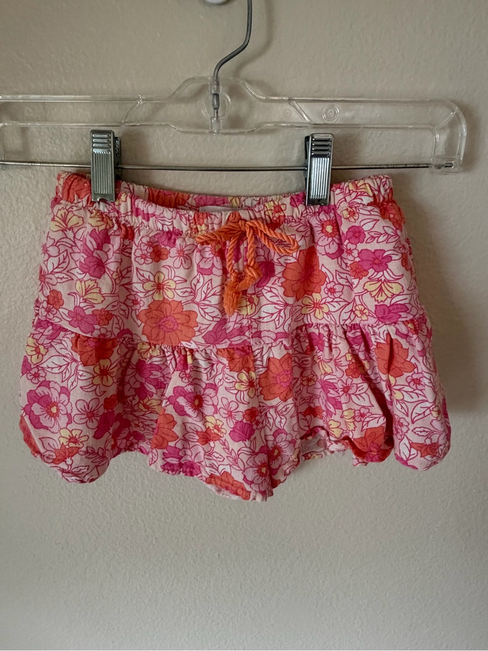 btween Pink and Orange Floral Tiered Shorts